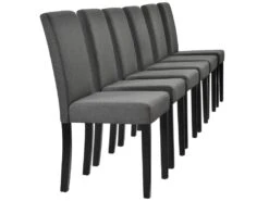 Set De 6 Chaises Rembourrées Den Haag Polyester Gris Foncé [en.casa]