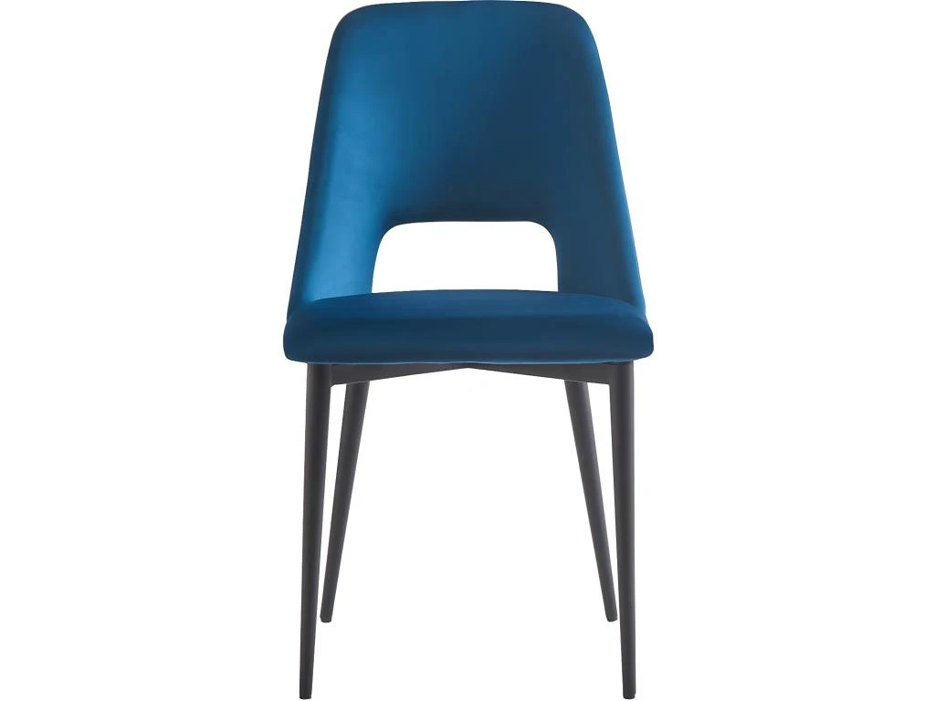Lot De 2 Chaises En Velours "Fedora" - Bleu Foncé 2 Lot De 2 Chaises En Velours "Fedora" - Bleu Foncé – Image 2