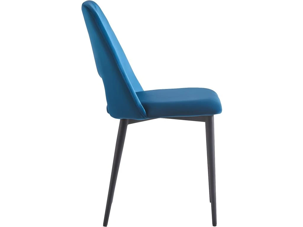 Lot De 2 Chaises En Velours "Fedora" - Bleu Foncé 3 Lot De 2 Chaises En Velours "Fedora" - Bleu Foncé – Image 3