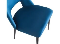 Lot De 2 Chaises En Velours "Fedora" - Bleu Foncé 7 Lot De 2 Chaises En Velours "Fedora" - Bleu Foncé -Fren Soldes Boutique chaise 10560873