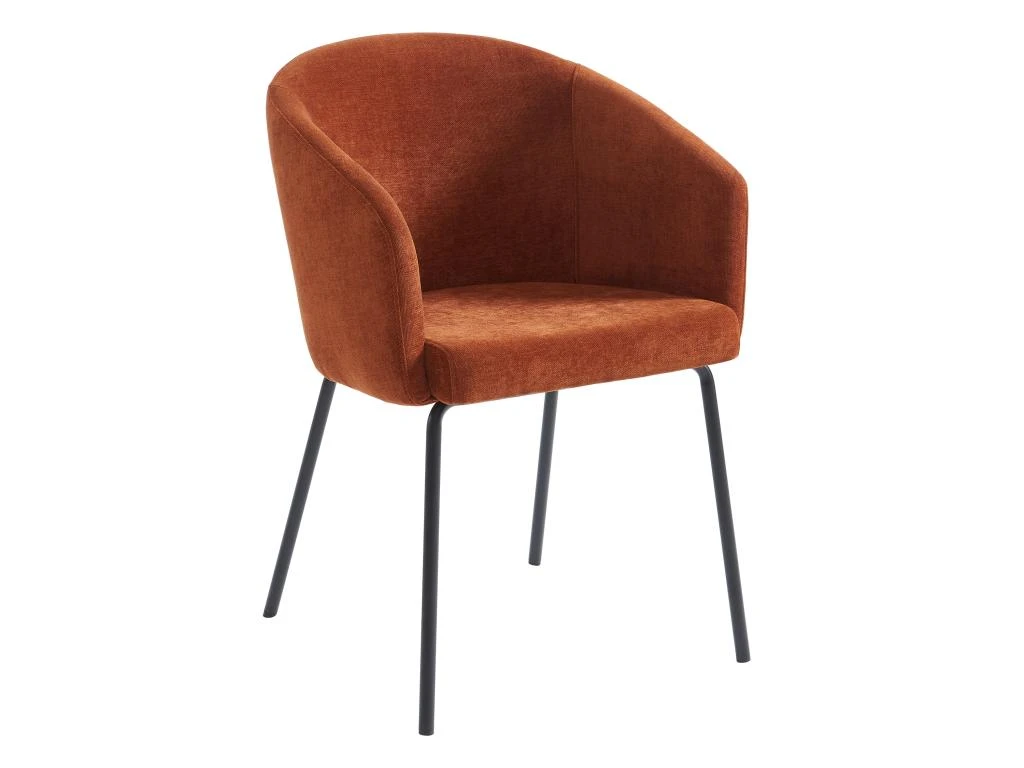 Lot De 6 Chaises Avec Accoudoirs En Tissu Et Métal - Terracotta - MORONI De Pascal MORABITO 4 Lot De 6 Chaises Avec Accoudoirs En Tissu Et Métal - Terracotta - MORONI De Pascal MORABITO – Image 4