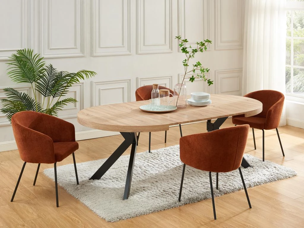 Lot De 6 Chaises Avec Accoudoirs En Tissu Et Métal - Terracotta - MORONI De Pascal MORABITO 2 Lot De 6 Chaises Avec Accoudoirs En Tissu Et Métal - Terracotta - MORONI De Pascal MORABITO – Image 2