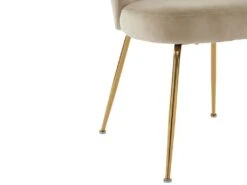 Lot De 2 Chaises En Velours Et Métal Doré - Beige - POLPONA De Pascal MORABITO -Fren Soldes Boutique chaise 10761213