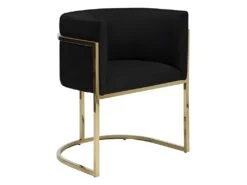 Lot De 6 Chaises Avec Accoudoirs - Velours Et Acier Inoxydable - Noir Et Doré - PERIA De Pascal MORABITO -Fren Soldes Boutique chaise 10779017