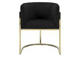Lot De 6 Chaises Avec Accoudoirs - Velours Et Acier Inoxydable - Noir Et Doré - PERIA De Pascal MORABITO -Fren Soldes Boutique chaise 10779019