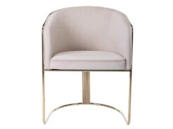 Chaise Avec Accoudoirs En Velours Et Métal - Crème Et Doré - JOSETHE De Pascal MORABITO 7 Chaise Avec Accoudoirs En Velours Et Métal - Crème Et Doré - JOSETHE De Pascal MORABITO -Fren Soldes Boutique chaise 10854157