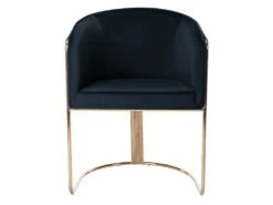 Chaise Avec Accoudoirs En Velours Et Métal - Noir Et Doré - JOSETHE De Pascal MORABITO -Fren Soldes Boutique chaise 10855217