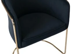 Chaise Avec Accoudoirs En Velours Et Métal - Noir Et Doré - JOSETHE De Pascal MORABITO -Fren Soldes Boutique chaise 10855231