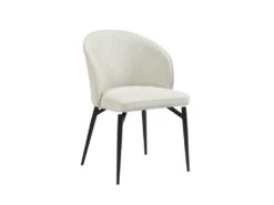Lot De 6 Chaises En Tissu Et Métal - Crème - GILONA De Pascal MORABITO -Fren Soldes Boutique chaise 11194719