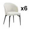 Lot De 6 Chaises En Tissu Et Métal - Crème - GILONA De Pascal MORABITO