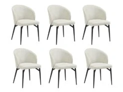 Lot De 6 Chaises En Tissu Et Métal - Crème - GILONA De Pascal MORABITO -Fren Soldes Boutique chaise 11194759