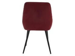 GRACE - Chaise En Tissu Chevrons Bordeaux Et Pieds Métal Noir (x4) -Fren Soldes Boutique chaise 11575633