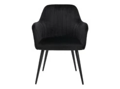 Lot De 2 Chaises Avec Accoudoirs En Velours Et Métal Noir - Noir - ELEANA -Fren Soldes Boutique chaise 12239547