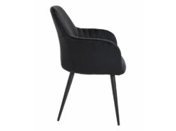 Lot De 2 Chaises Avec Accoudoirs En Velours Et Métal Noir - Noir - ELEANA -Fren Soldes Boutique chaise 12239579