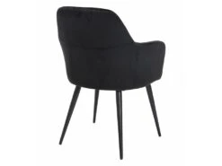 Lot De 2 Chaises Avec Accoudoirs En Velours Et Métal Noir - Noir - ELEANA -Fren Soldes Boutique chaise 12239581