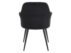 Lot De 2 Chaises Avec Accoudoirs En Velours Et Métal Noir - Noir - ELEANA -Fren Soldes Boutique chaise 12239583