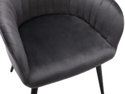 Lot De 6 Chaises Avec Accoudoirs En Velours Et Métal Noir - Gris - ELEANA 14 Lot De 6 Chaises Avec Accoudoirs En Velours Et Métal Noir - Gris - ELEANA -Fren Soldes Boutique chaise 12292077