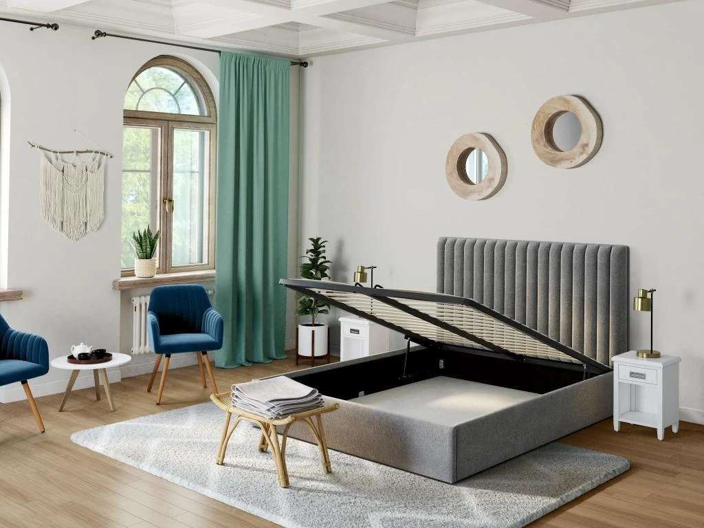 Chaise Avec Accoudoirs - Velours Et Métal Effet Bois - Bleu - ELEANA 5 Chaise Avec Accoudoirs - Velours Et Métal Effet Bois - Bleu - ELEANA – Image 5