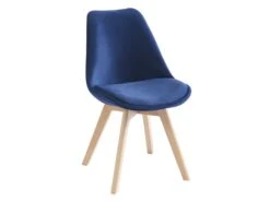 Lot De 2 Chaises En Velours Et Hêtre - Bleu - JODY 11 Lot De 2 Chaises En Velours Et Hêtre - Bleu - JODY -Fren Soldes Boutique chaise 12618801