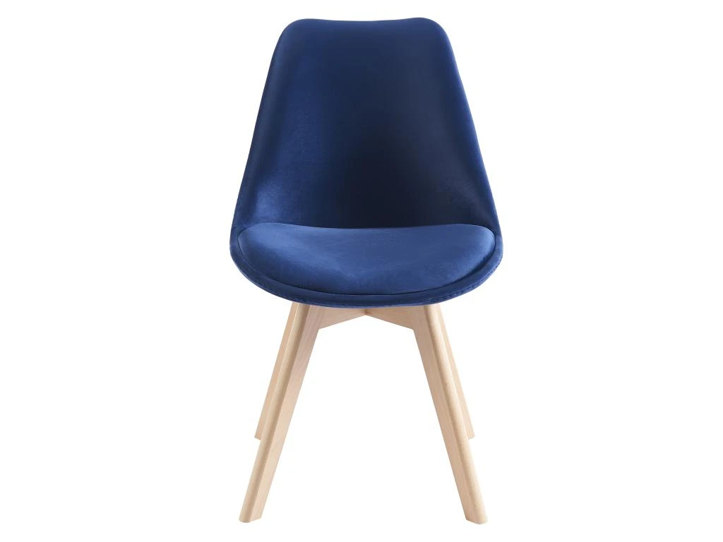 Lot De 2 Chaises En Velours Et Hêtre - Bleu - JODY 3 Lot De 2 Chaises En Velours Et Hêtre - Bleu - JODY – Image 3