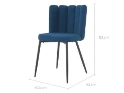 Chaise Rosy En Tissu Bleu (lot De 2) -Fren Soldes Boutique chaise 13003785