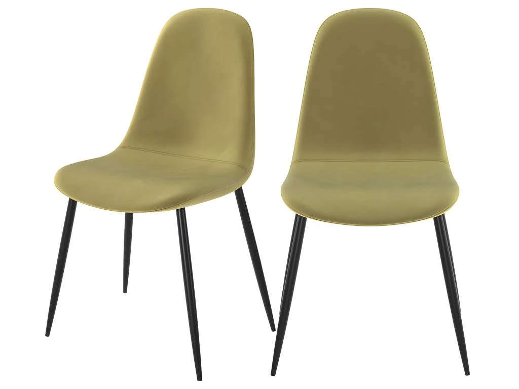 Chaise Malrik En Velours Vert (lot De 2) 1 Chaise Malrik En Velours Vert (lot De 2)