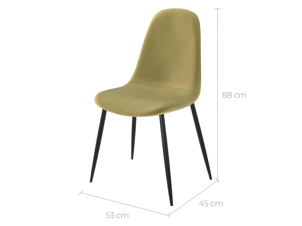 Chaise Malrik En Velours Vert (lot De 2) 2 Chaise Malrik En Velours Vert (lot De 2) – Image 2