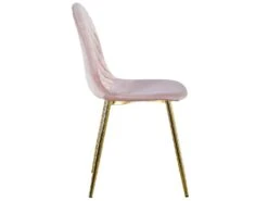 Lot De 4 Chaises Matelassées Norway Velours Rose -Fren Soldes Boutique chaise 13696899