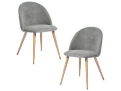 URBAN MEUBLE Scandinave Salle À Manger Salon Chaises Gris Tissu Siège, Rembourré, Pieds En Bois Avec Dossier 47*55.5*78cm