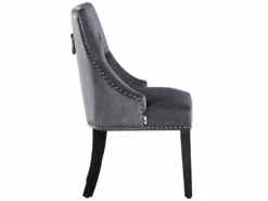 Ensemble De 2 Chaises De Salle à Manger Windsor - Rembourrage En Velours Moelleux Et Pieds En Bois Massif Robustes - Parfait Pour Votre Salle à Manger Et Salon - Gris Foncé -Fren Soldes Boutique chaise 13971239