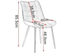Lot De 4 Chaises De Salle à Manger | Chaise Tapissée En Velours | Structure En Métal | Dossier Et Base Confortables Et Rembourrés | Table De Salon. 8 Lot De 4 Chaises De Salle à Manger | Chaise Tapissée En Velours | Structure En Métal | Dossier Et Base Confortables Et Rembourrés | Table De Salon. -Fren Soldes Boutique chaise 17947115