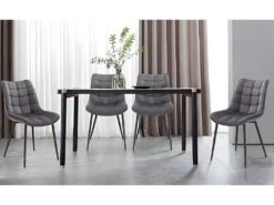 Lot De 4 Chaises De Salle à Manger | Chaise Tapissée En Velours | Structure En Métal | Dossier Et Base Confortables Et Rembourrés | Table De Salon. 9 Lot De 4 Chaises De Salle à Manger | Chaise Tapissée En Velours | Structure En Métal | Dossier Et Base Confortables Et Rembourrés | Table De Salon. -Fren Soldes Boutique chaise 17947117