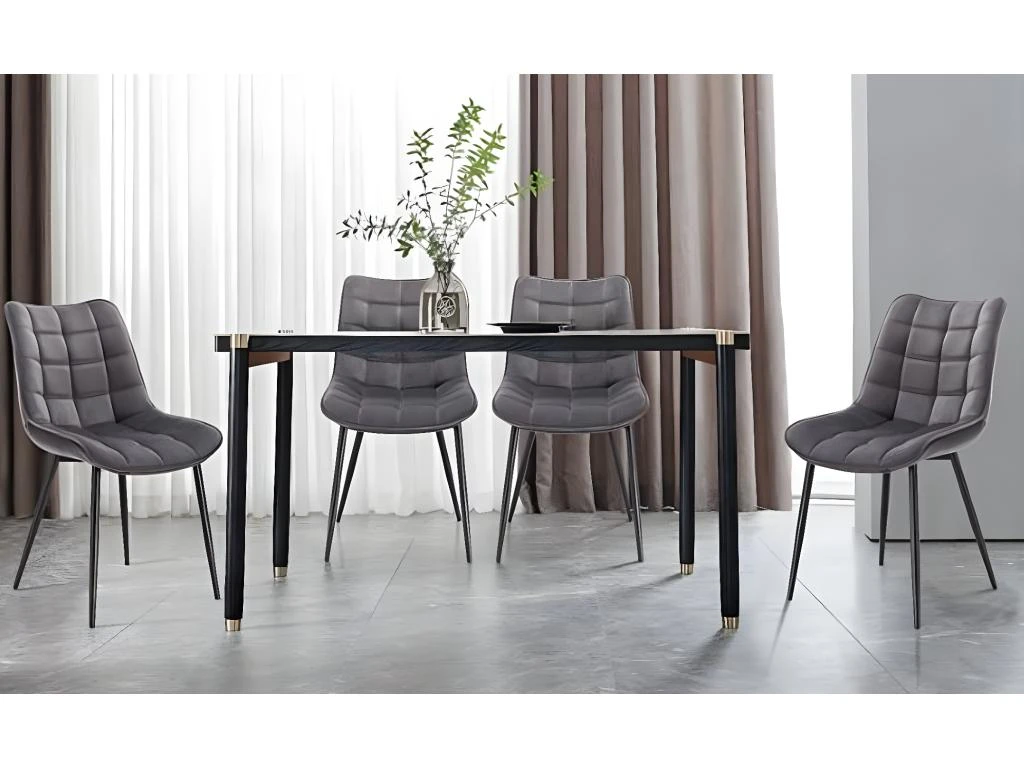 Lot De 4 Chaises De Salle à Manger | Chaise Tapissée En Velours | Structure En Métal | Dossier Et Base Confortables Et Rembourrés | Table De Salon. 5 Lot De 4 Chaises De Salle à Manger | Chaise Tapissée En Velours | Structure En Métal | Dossier Et Base Confortables Et Rembourrés | Table De Salon. – Image 5