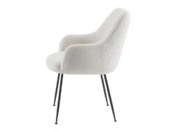 Lot De 2 Chaises Avec Accoudoirs En Tissu Bouclette Et Métal - Blanc - TOYBA -Fren Soldes Boutique chaise 18376603