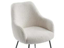Lot De 6 Chaises Avec Accoudoirs En Tissu Bouclette Et Métal - Blanc - TOYBA 13 Lot De 6 Chaises Avec Accoudoirs En Tissu Bouclette Et Métal - Blanc - TOYBA -Fren Soldes Boutique chaise 18376609