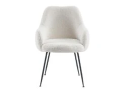 Lot De 6 Chaises Avec Accoudoirs En Tissu Bouclette Et Métal - Blanc - TOYBA 9 Lot De 6 Chaises Avec Accoudoirs En Tissu Bouclette Et Métal - Blanc - TOYBA -Fren Soldes Boutique chaise 18376613