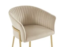 Lot De 2 Chaises Avec Accoudoirs En Velours Et Métal Doré - Beige - ZAOVA De Pascal MORABITO 15 Lot De 2 Chaises Avec Accoudoirs En Velours Et Métal Doré - Beige - ZAOVA De Pascal MORABITO -Fren Soldes Boutique chaise 18483047