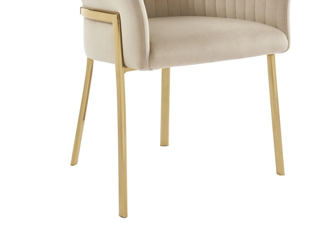 Lot De 2 Chaises Avec Accoudoirs En Velours Et Métal Doré - Beige - ZAOVA De Pascal MORABITO 8 Lot De 2 Chaises Avec Accoudoirs En Velours Et Métal Doré - Beige - ZAOVA De Pascal MORABITO – Image 8