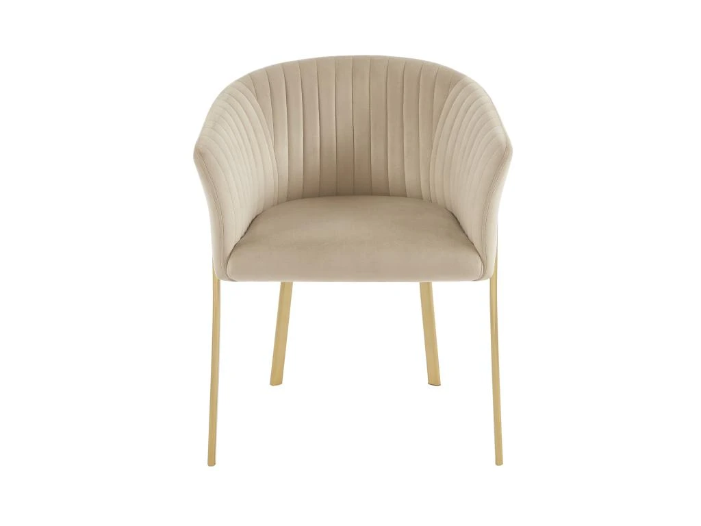 Lot De 2 Chaises Avec Accoudoirs En Velours Et Métal Doré - Beige - ZAOVA De Pascal MORABITO 4 Lot De 2 Chaises Avec Accoudoirs En Velours Et Métal Doré - Beige - ZAOVA De Pascal MORABITO – Image 4