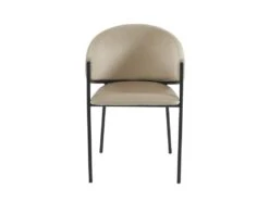 Lot De 6 Chaises Avec Accoudoirs En Velours Et Métal Noir - Beige - ORDIDA De Pascal MORABITO -Fren Soldes Boutique chaise 18607963