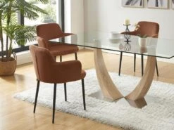 Lot De 6 Chaises En Velours Côtelé Et Métal - Terracotta - CELOLA De Pascal MORABITO -Fren Soldes Boutique chaise 18636867