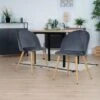 Lot De 2 Chaises De Salle à Manger Scandinaves En Velours Gris ZOMBA GREY VELVET