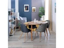 Lot De 2 Chaises De Salle à Manger Scandinaves En Velours Gris ZOMBA GREY VELVET -Fren Soldes Boutique chaise 19358167