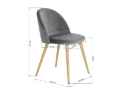 Lot De 2 Chaises De Salle à Manger Scandinaves En Velours Gris ZOMBA GREY VELVET -Fren Soldes Boutique chaise 19358169
