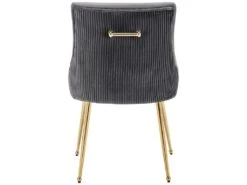 Lot De 2 Chaises De Salle à Manger Avec Pieds Plaqués - Doré & Gris 16 Lot De 2 Chaises De Salle à Manger Avec Pieds Plaqués - Doré & Gris -Fren Soldes Boutique chaise 21220507