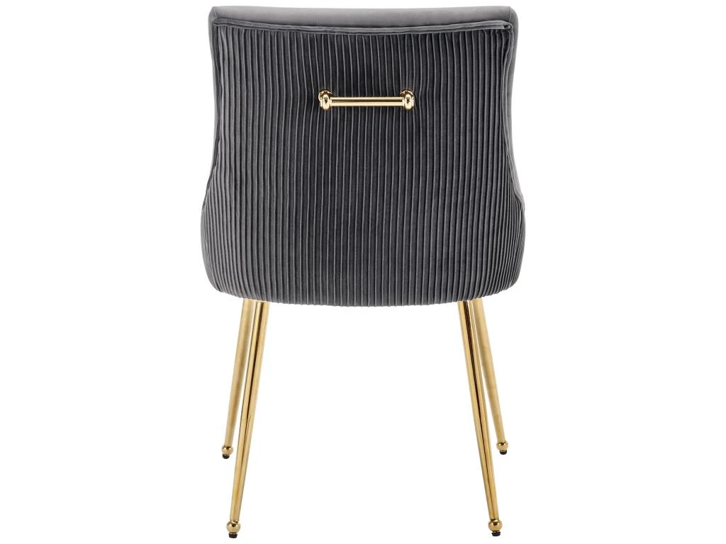 Lot De 2 Chaises De Salle à Manger Avec Pieds Plaqués - Doré & Gris 7 Lot De 2 Chaises De Salle à Manger Avec Pieds Plaqués - Doré & Gris – Image 7