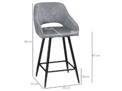 Lot De 2 Chaises De Salon SAMUEL Gris Et Noir -Fren Soldes Boutique chaise 21988557