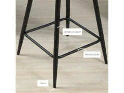 Lot De 2 Chaises De Salon SAMUEL Gris Et Noir -Fren Soldes Boutique chaise 21988561