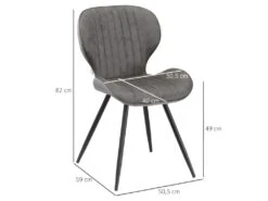 Lot De 2 Chaises EVAN Coloris Gris -Fren Soldes Boutique chaise 21988737
