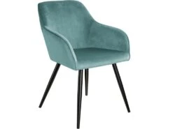 Lot De 4 Chaises Pieds Noir Siège De Salon Cuisine Salle à Manger Design élégant Velours Turquoise 08_0000081 -Fren Soldes Boutique chaise 22732071